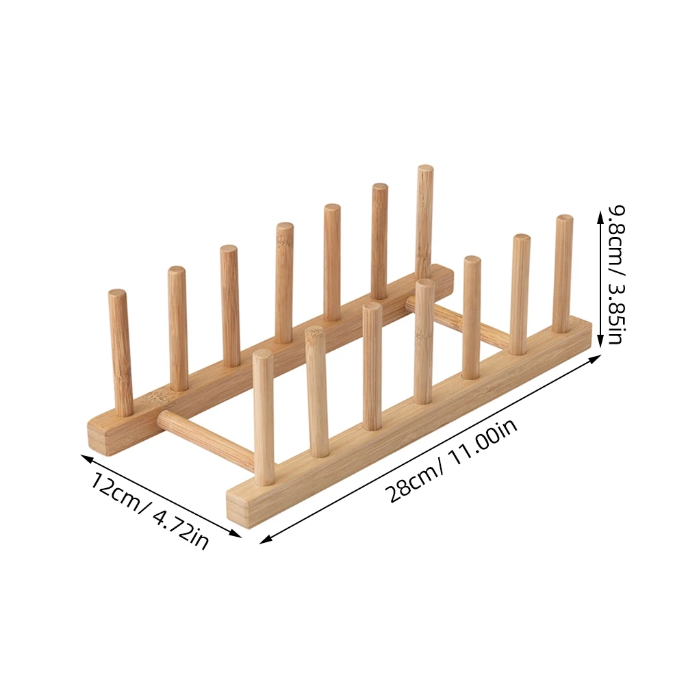

2pcs Bamboo Drain Rack Kitchen Organizer Shelf Adjustable Wood Dish Racks Home Storage Solutions Cups Tray Dishes Rack