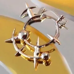 New Cool Ins Titanium Steel Earrings Easy to Buckle Design Half Moon Ring Sun Ring Earrings 316 Stainless Steel Jewelry