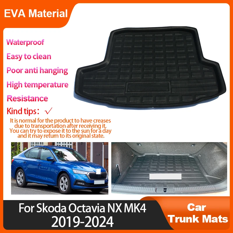 

For Skoda Octavia NX MK4 2019~2024 Trunk Mat Rear Cargo Auto Interior Accessories Waterproof Protector Luggage Pads EVA Material