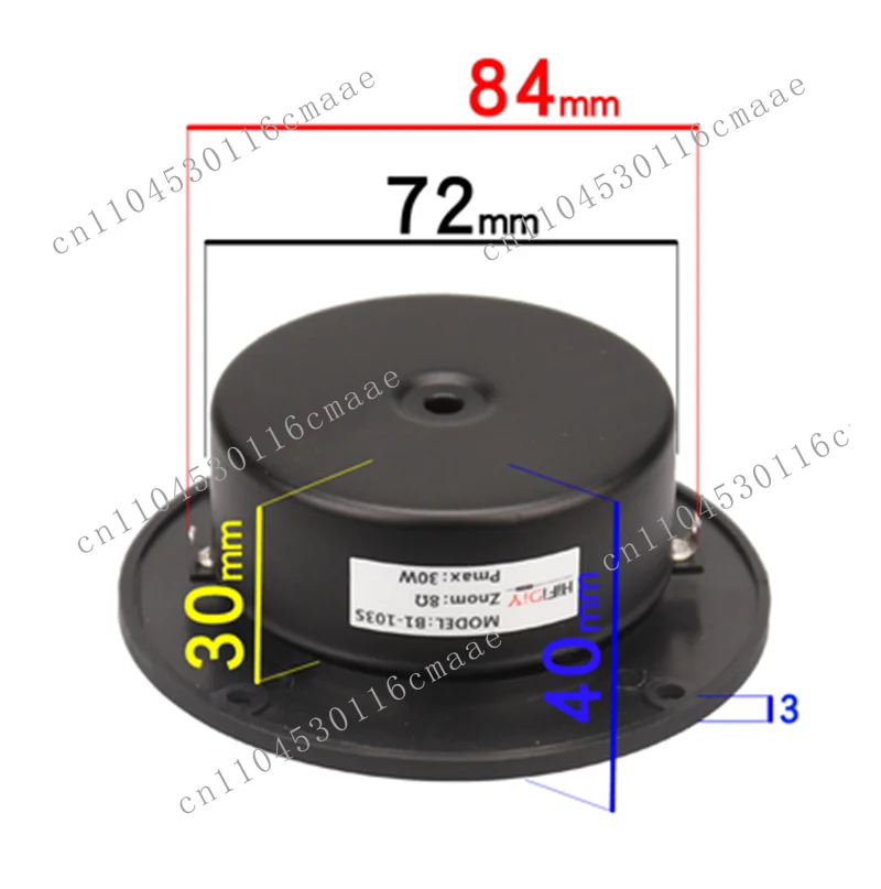J-002 HIFI DIY Audio Speaker 4 Inch Tweeter Unit B1S Series 4 Ohm/8 Ohm