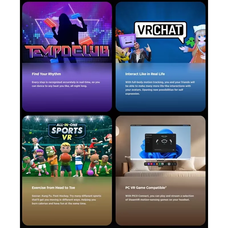 ❤   PICO Motion Tracker 2.0 إصدار اليد والقدم التقاط حركة كامل الجسم تتبع الحركة 6DoF AI تتبع VRCHAT SteamVR