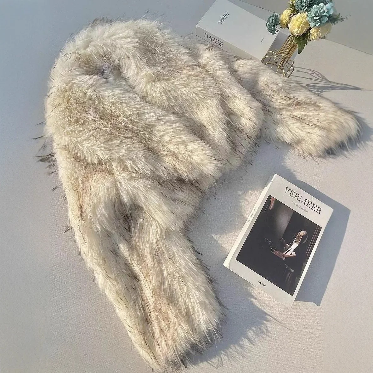 معطف الفرو ort ملابس خارجية من الفرو المزيف للنساء بياقة أسنان القمر صديقة للبيئة شبكة ular Celebri Sle الرياح غير الرسمية