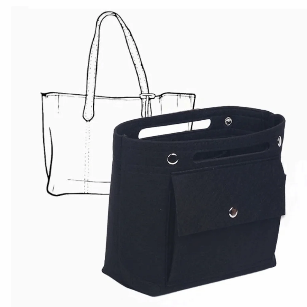 New Felt Insert Organizer Bag Solid Color Multi Compartments Purse Organizer Insert Handbag Dividers Inner Purse