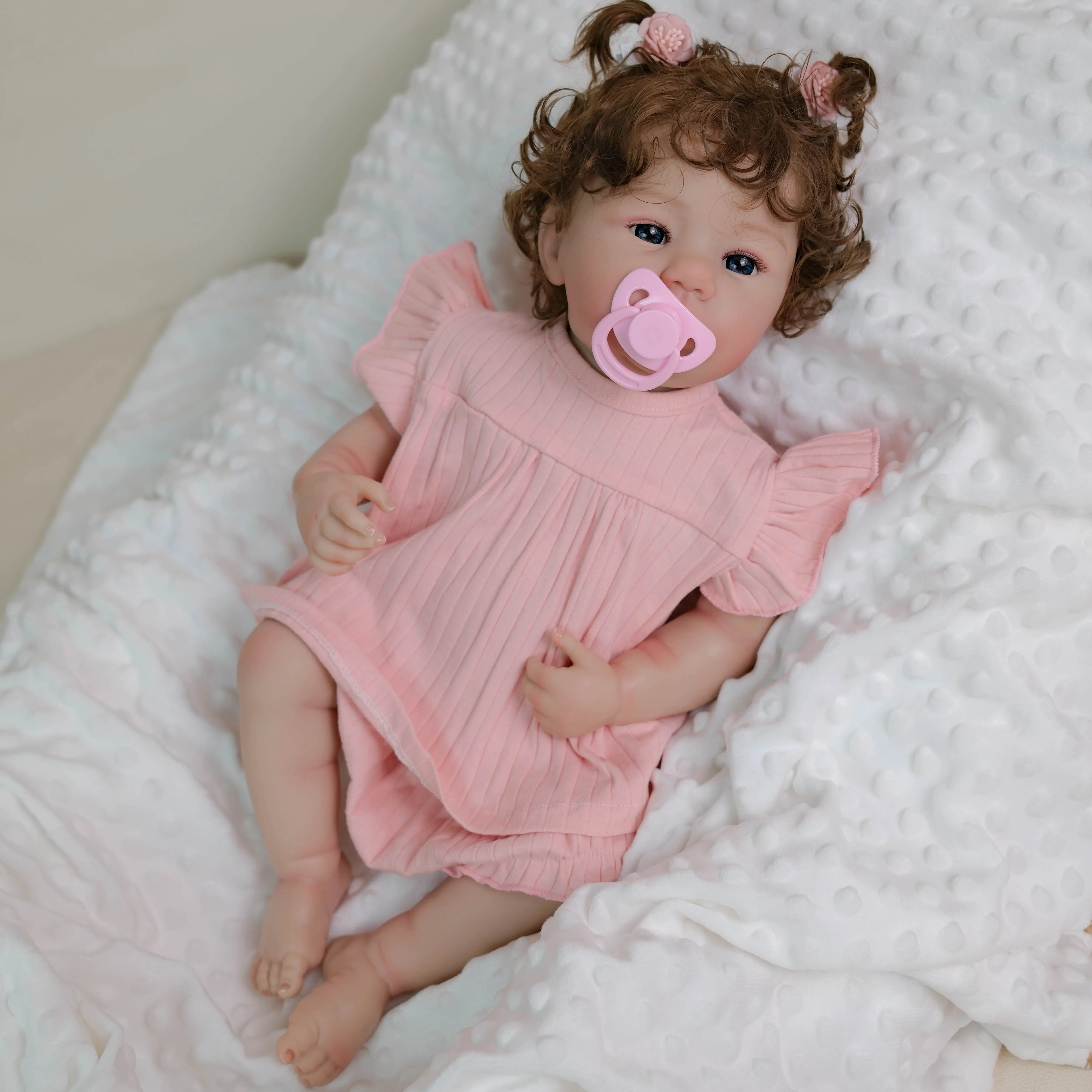 NPK-Muñeca Reborn de vinilo de silicona de 19 pulgadas, Abigail, bebé recién nacido, cuerpo completo, piel 3D, regalo coleccionable de alta calidad