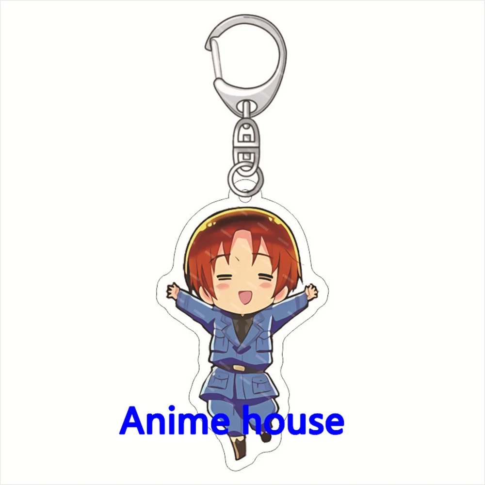 Anime Hetalia Axis Powers Souvenir Keychain Ludwig Wang Yao Ivan Braginsky Francis Bonnefoy Arthur Kirkland Figures Keyring Gift