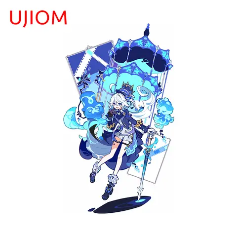UJIOM Genshin Impact Furina Cute Cartoon naklejki ścienne kolorowe kreskówki Gir naklejki kreatywny klej dekoracja lodówki