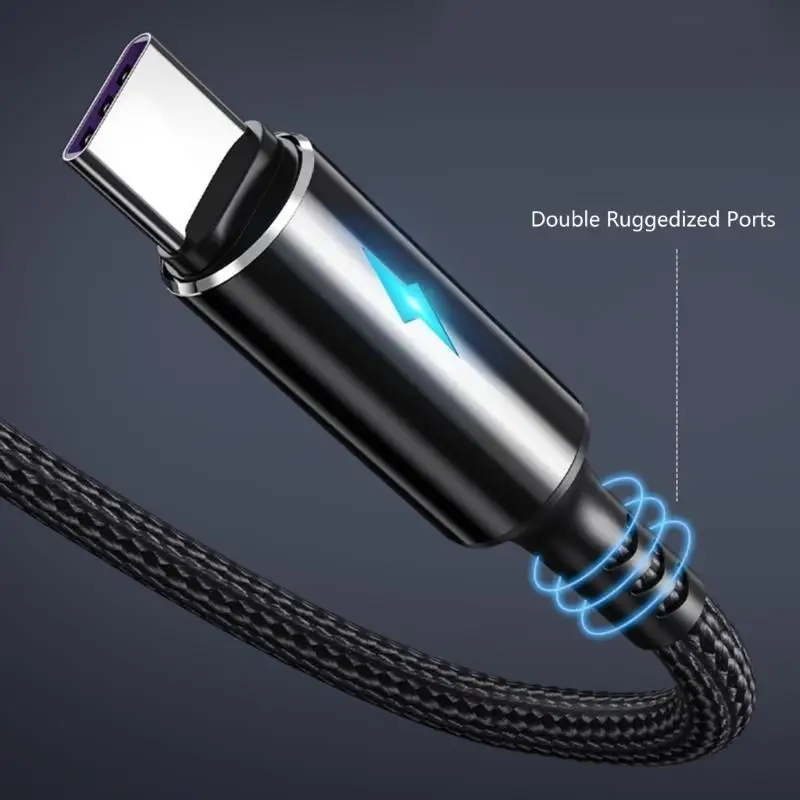 Compact USB C to USB A Charging&Data Cable 2.4A Charger Cord Wire 25cm Short Cord,Nylon and Aluminum Alloy Material