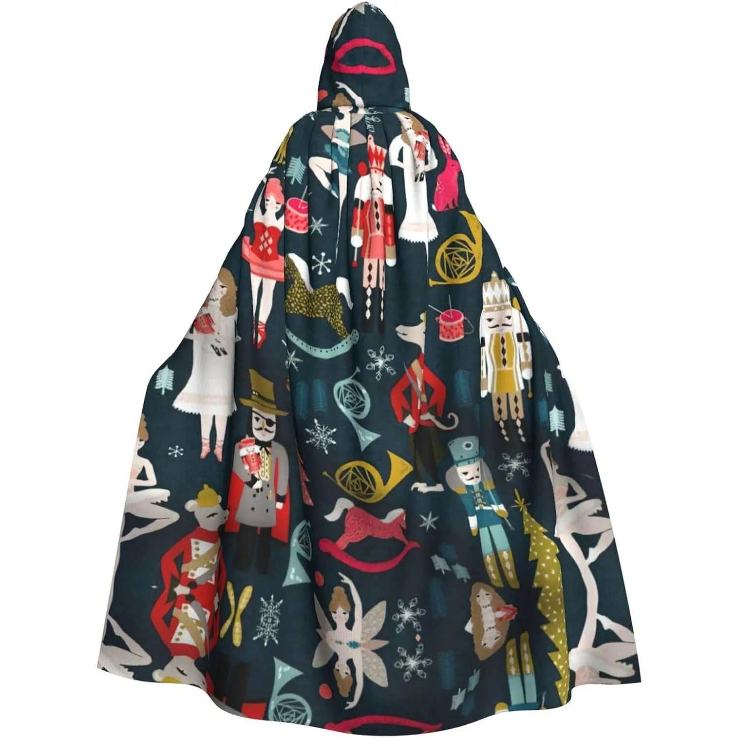 

Женский Щелкунчик, балетный рождественский танцевальный принт, накидка с капюшоном для взрослых, карнавальная праздничная накидка, халат для косплея, костюм для вечеринки, готический карнавал