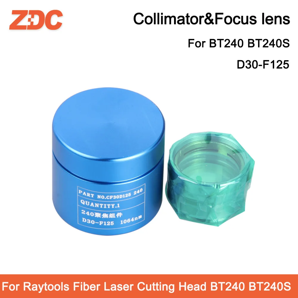 Fibra Raytools Colimador Lens & Foco Lente D30 F100 125 mm para Fibra Raytools Cabeça de Corte a Laser Bt240 Bt240s 04kw