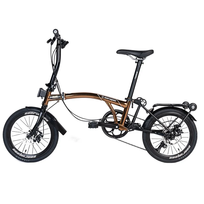 MINT T9D 16Inch Triple Folding Bicycle Nine Speed Road Bike Disc Brake 9-Speed Folding Bike