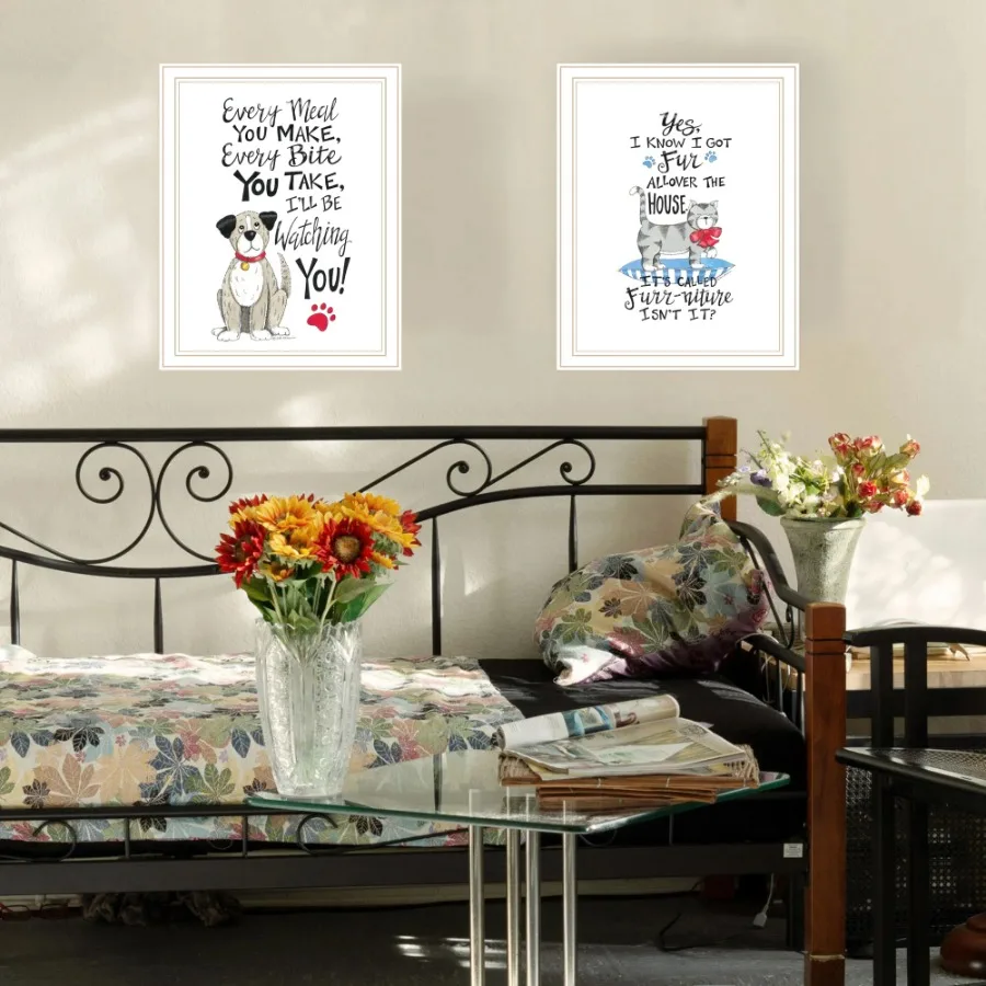 2-Piece Vignette White Framed Wall Art for Living Room Bedroom Home Decor Print