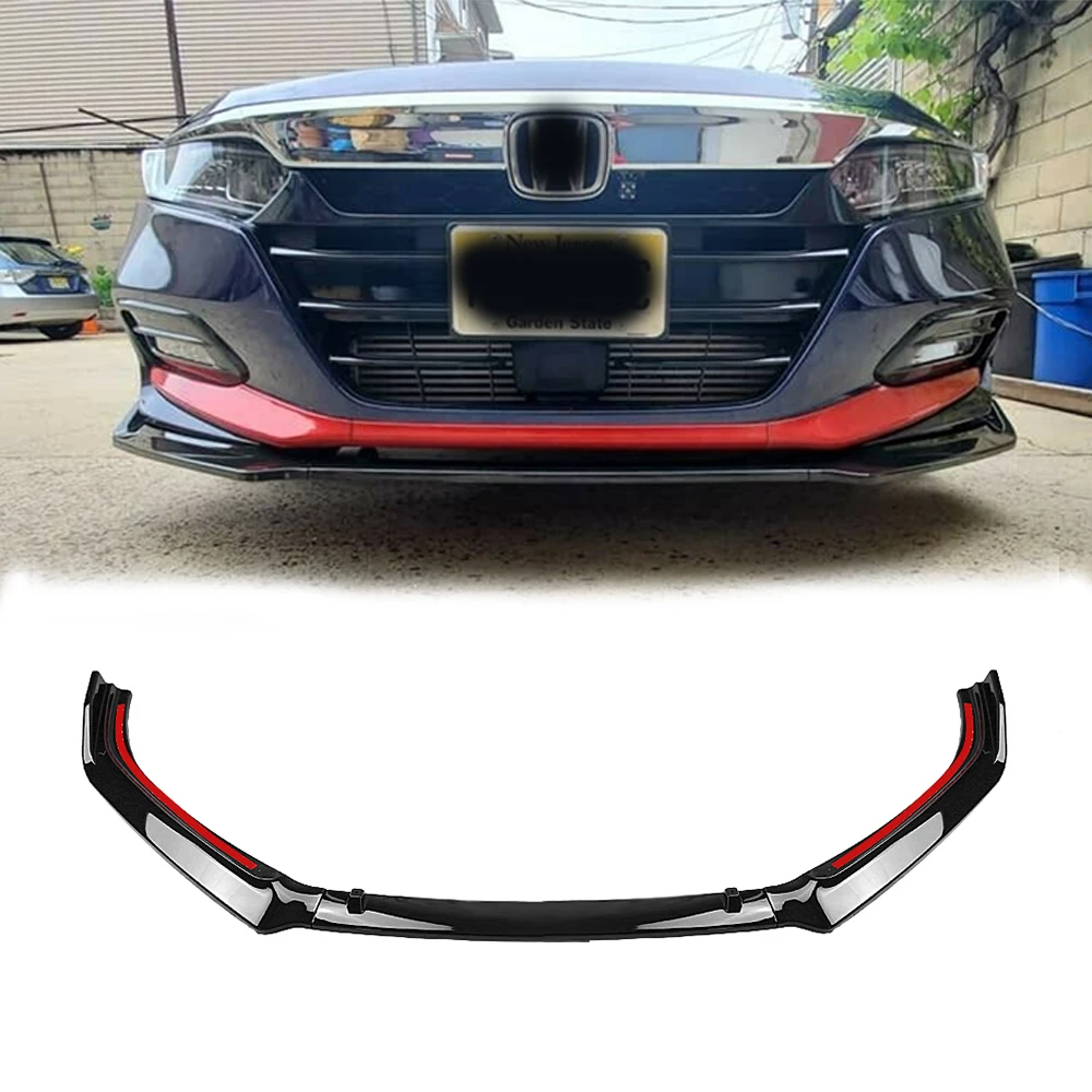 

Front Bumper Spoiler Lip For Honda Accord 10th 2018-2021 GEN Sport JDM 4 Door Gloss Black Lower Splitter Plate Body Kit Blade