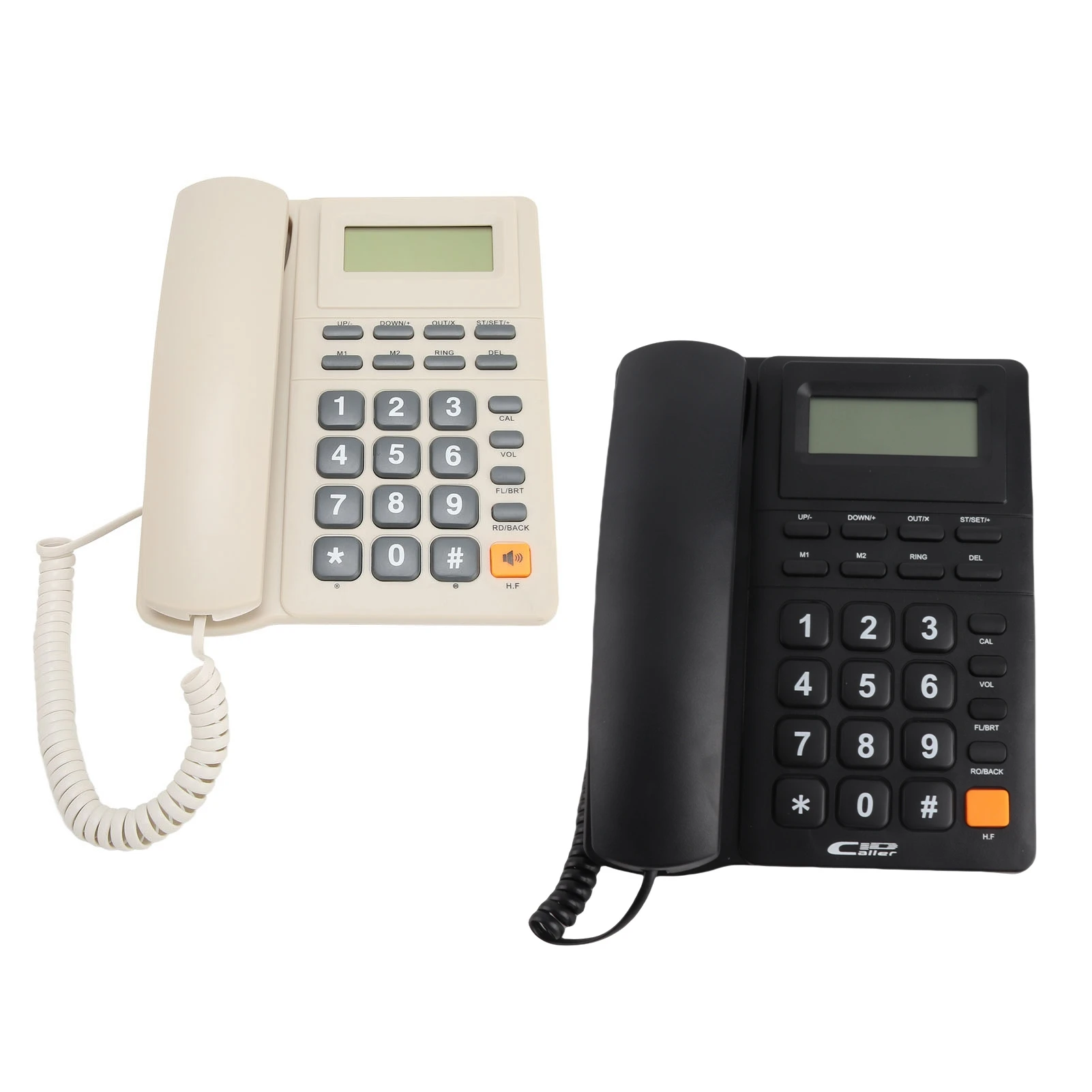 Telefone Fixo com Fio com Função de Rediscagem do Último Número, Função Mudo e Display Multifuncional de Identificação de Chamadas