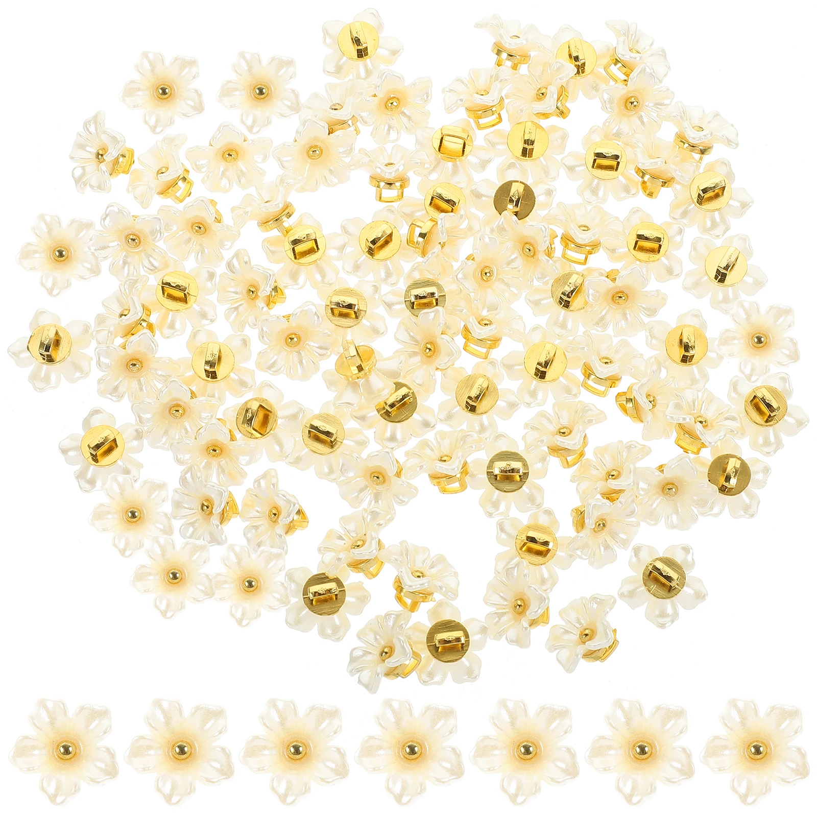 

100 Pcs Shirt Buttons Decorative Plastic Flower Shape for Clothes Sewing Projects Durable Clothing Embellishments