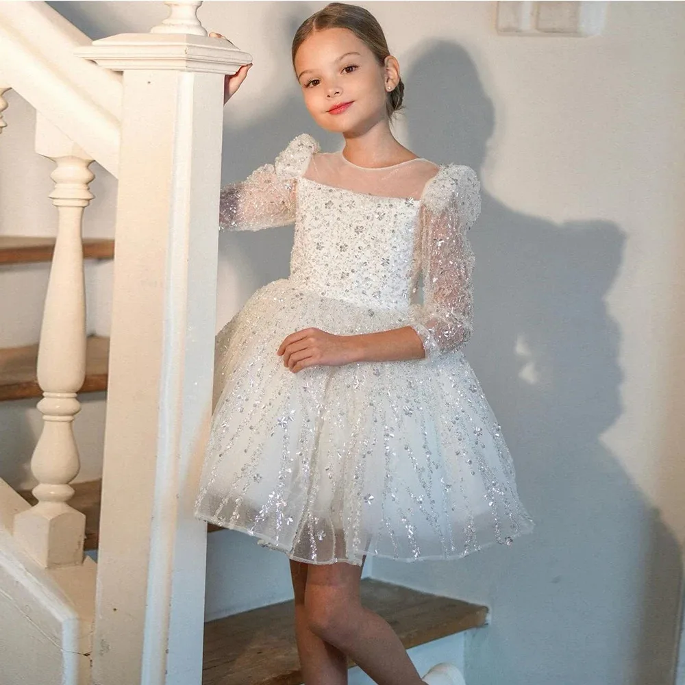 

Puffy Dresses For Girls High Collar Bow Communion Dress Flower Girl Dresses Flower Girl Dresses Wedding Kids Ball Gown