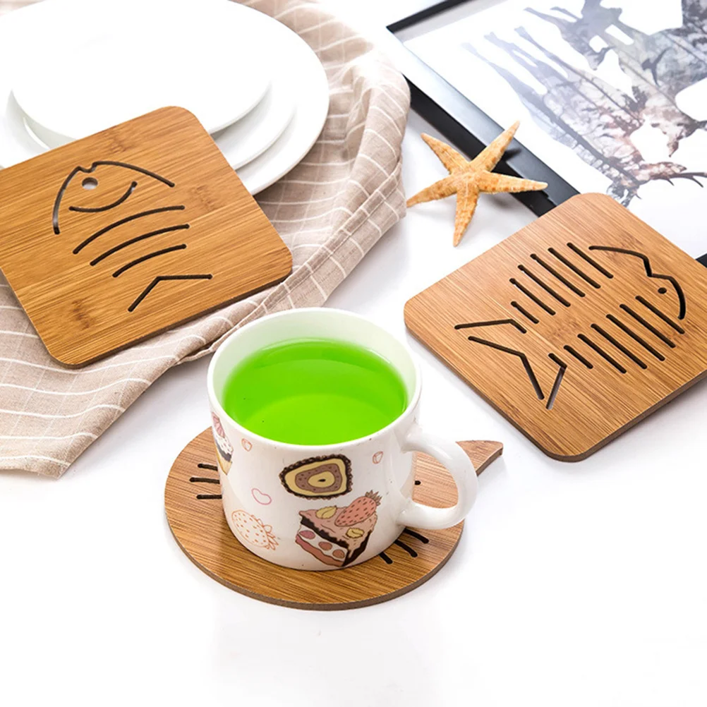 

Cartoon Owl Wooden Cup Coaster Hollow Heat Resistant Pad Coffee Tea Bowl Holder Desk Protector Cup Coaster Cartoon Coasters