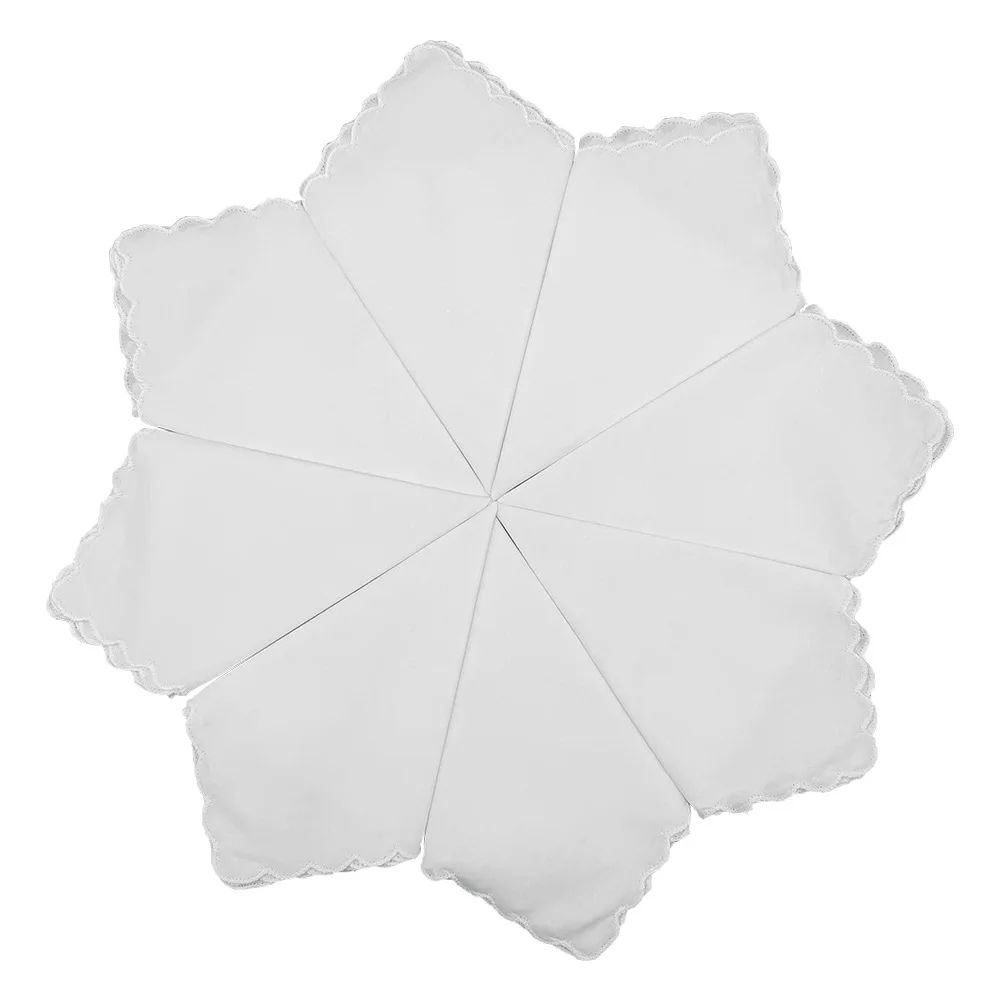 

12pcs 100% White Cotton DIY Napkins Lady Napkin Handkerchief Cloth Diner Banquet Wedding Party Home Table Decorations 28x29cm