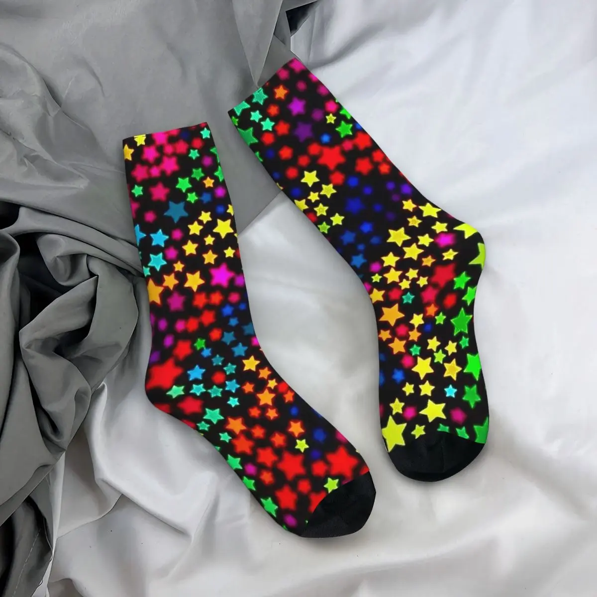 

All Seasons Crew Stockings Colorful Star Socks Funny Long Socks Accessories for Men Women Christmas Gifts