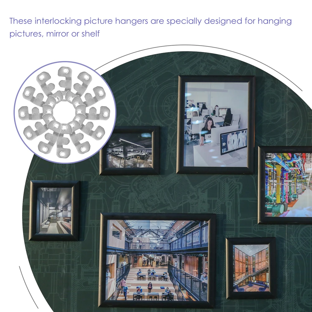 

16pcs Mirror Holder Clips Set Heavy Duty Interlocking Hooks Hanging Picture Frame Buckle Bracket Mount Furniture Wall Decor