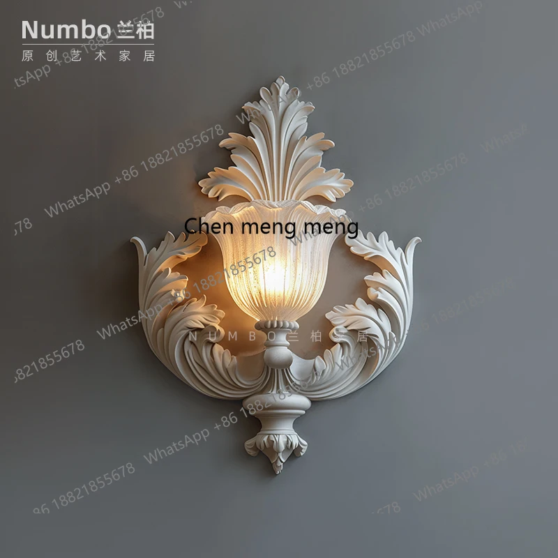 الفرنسية العتيقة الجدار مصباح الأدوات حائط الخلفية منحوتة الإضاءة فيلا غرفة المعيشة الممر ديكور المنزل الرجعية الفن الجدار مصباح