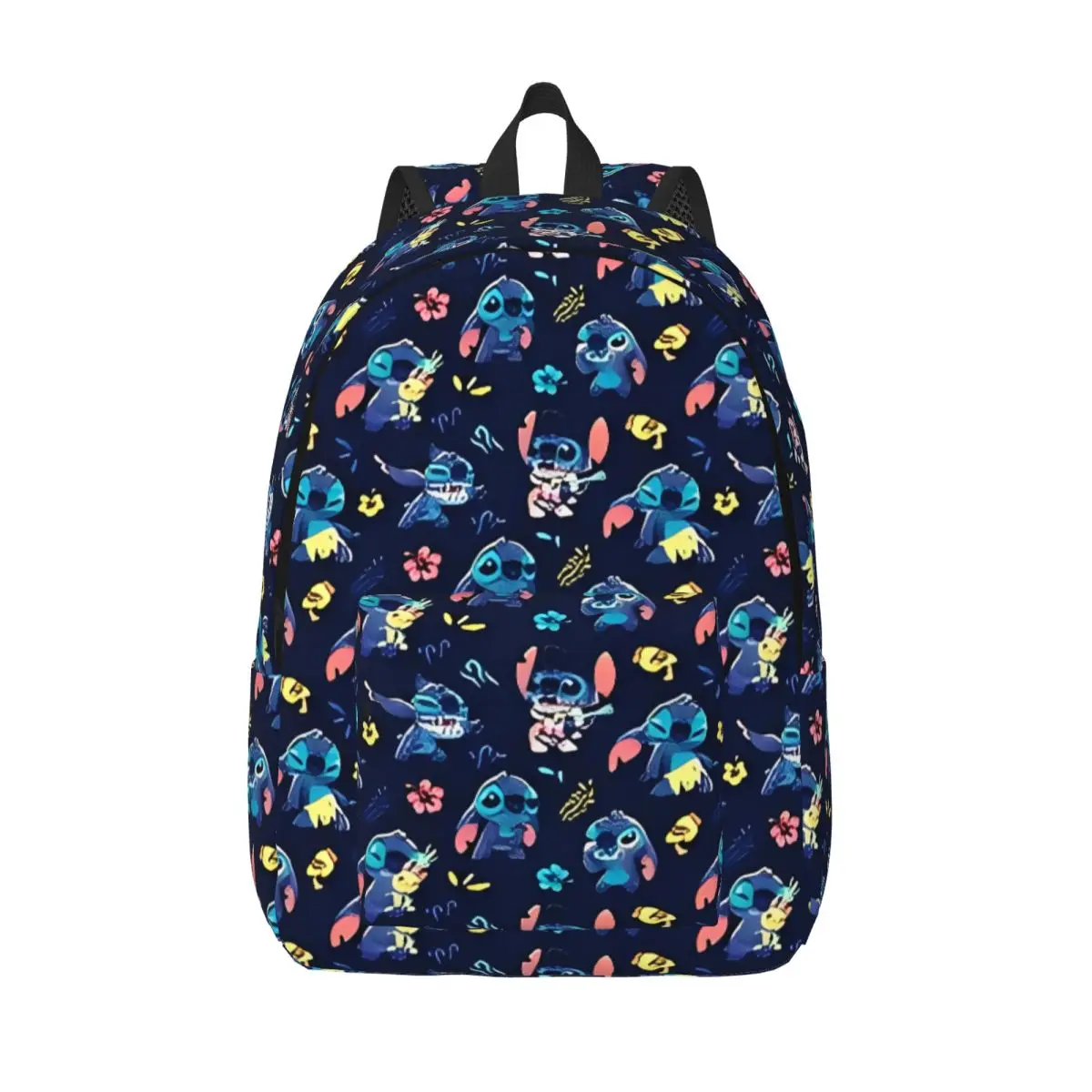 

Cute Lilo & Stitch Pattern Casual Backpack with Pocket Hiking Travel Cartoon Ohana Hawaii Daypack Men Women Laptop Shoulder Bag