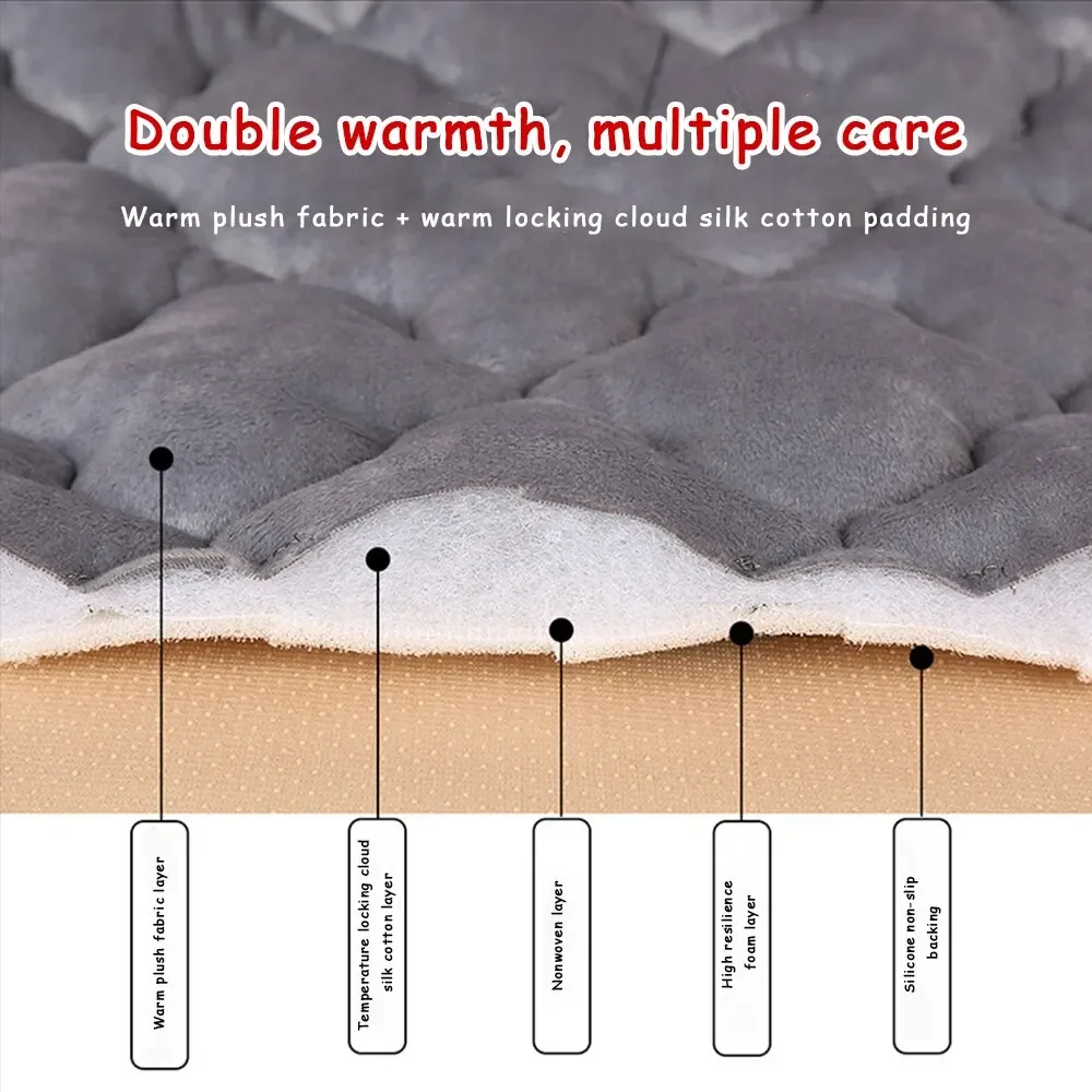 Universal Anti-slip Warm Winter SUV Car Seat Cover Cushion Front Rear Flax Cushion Breathable Protector Mat Pad Auto Accessories image 2