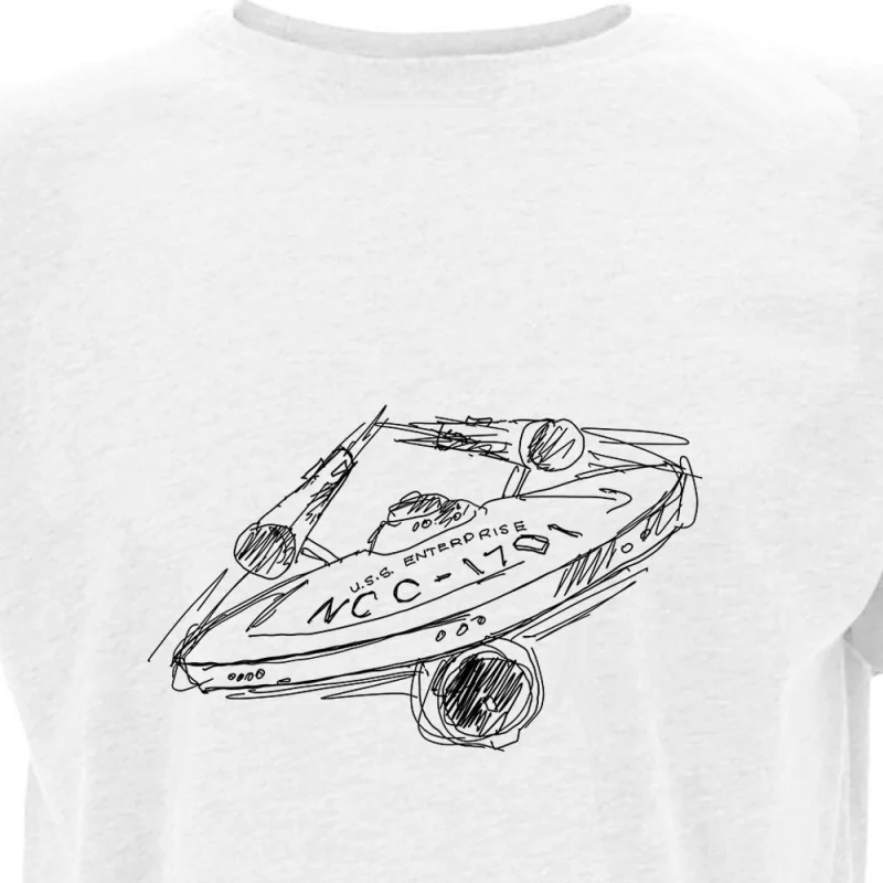 Starship Enterprise – Star Trek، الأفلام والتلفزيون، SciFi_00000871- تي شيرت بنمط مرسومة يدويًا لكل من الرجال والنساء في صيف 2025