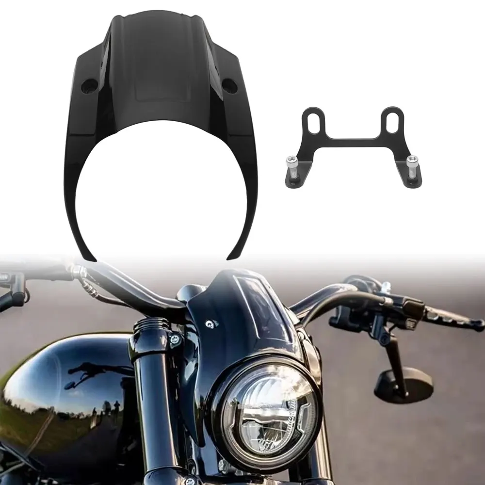 

Brand New Front Fairing Mounting Kit Included For Harley Softail Street Bob Fxbbs 114 Fxbb 107 2018–2022 Gloss Black Abs Plastic