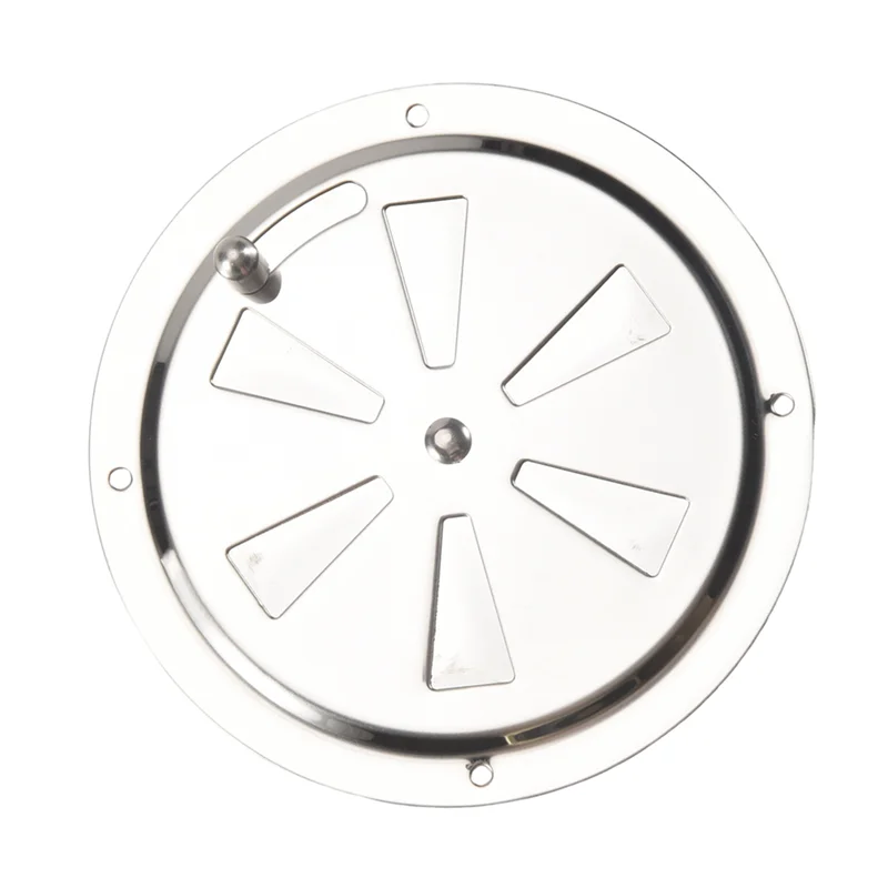 

A63X-Round Air Louver Vent & Side Knob Opening Grille Cover Marine Boat RV 316 Stainless Steel Ventilation Louvered Vent