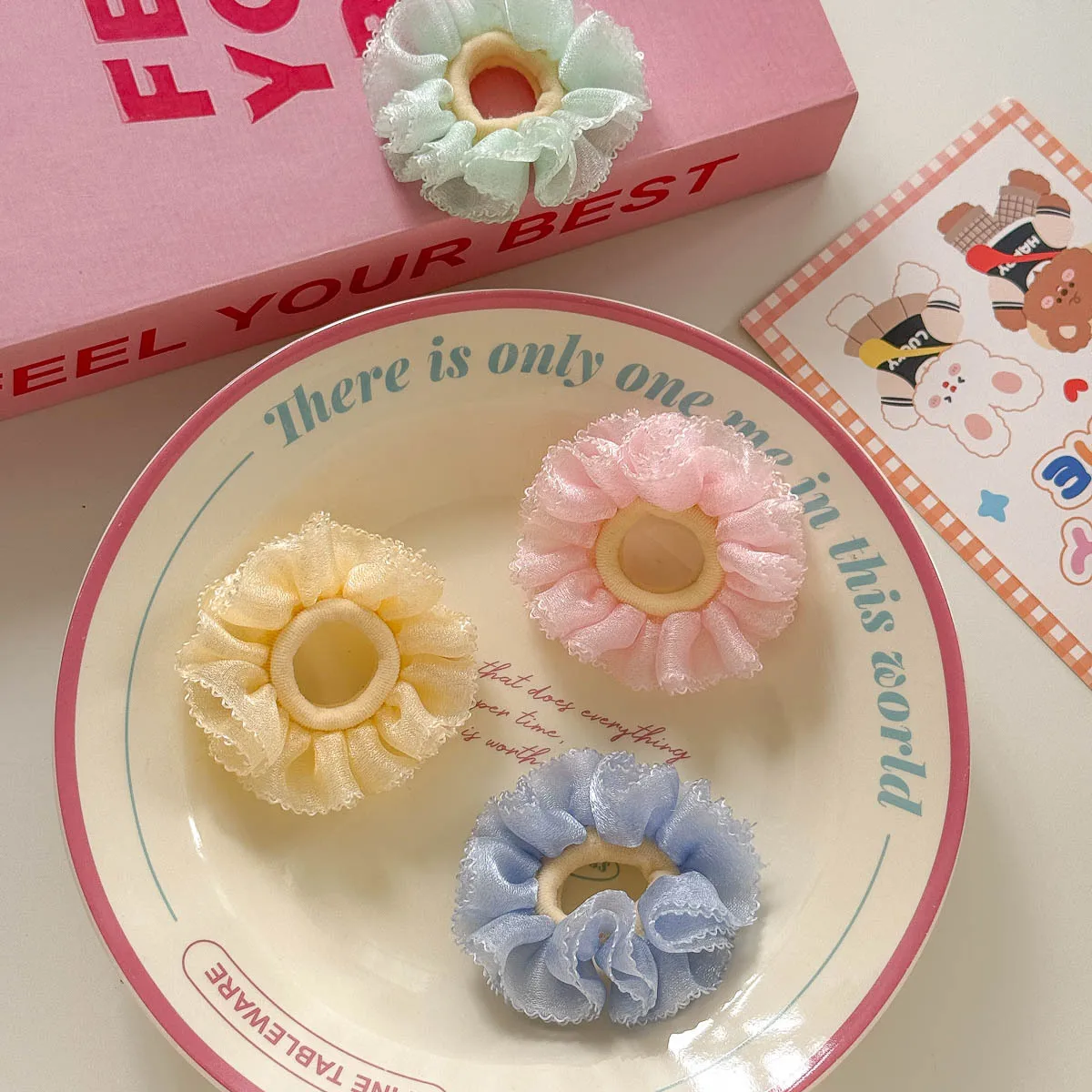 Fabric Scrunchies Children's Elastic Hair Band Girls Small Hair Rope Tie Ponytail Holder Rubber Band Headband Hair Accessories