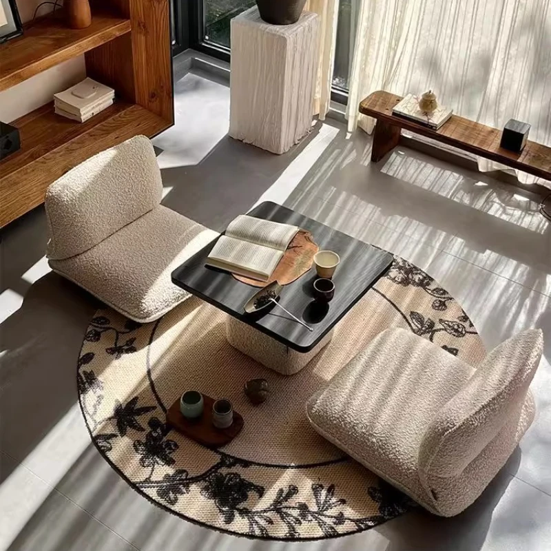 Japanese-style Bay Window Chair with Backrest Tatami Floor Seating Modern Minimalist Living Room Chair Elegant Home Furniture