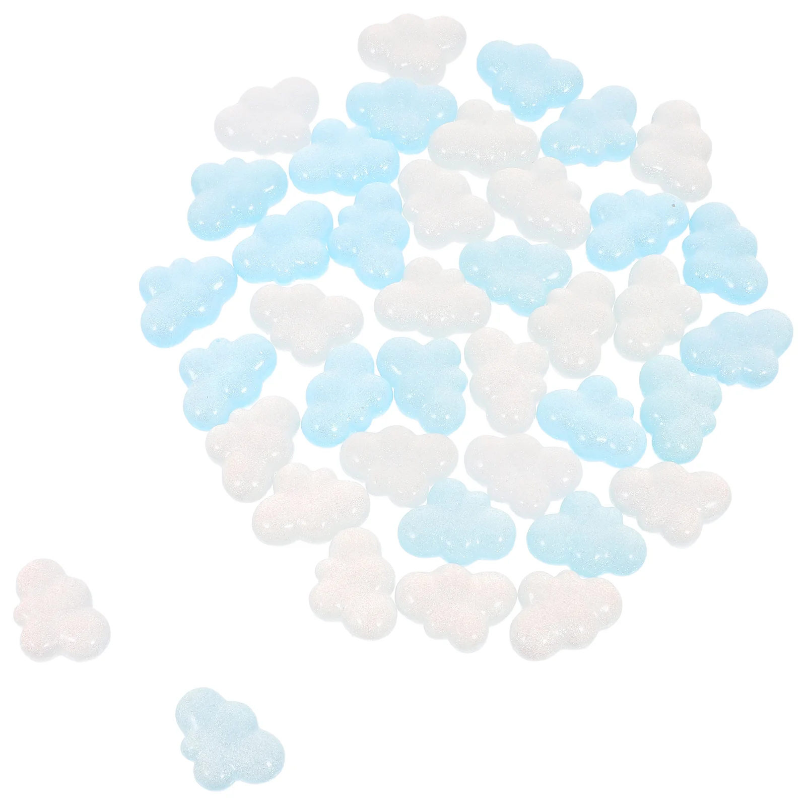 

40Pcs Resin Cloud Charms Flatback Sparkling Mini Clouds for Scrapbooking Jewelry DIY Phone Case Craft Accessories