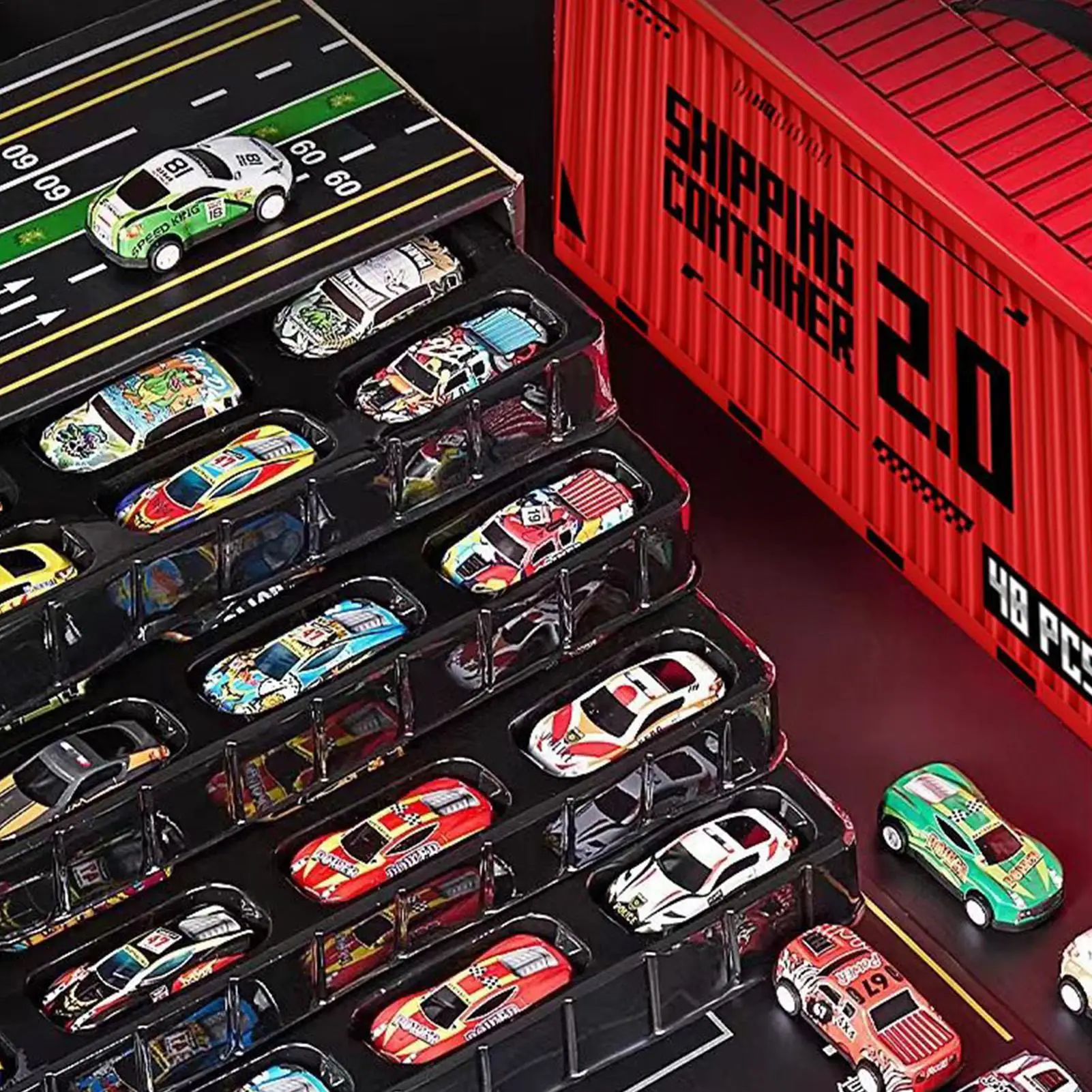 Kleine Spielzeugautos, 48-teilig, Trägheits-Fahrzeugmodelle, zurückziehbare Autos für Jungen und Mädchen, Geburtstagsfeier, Strumpffüller, Display, Heimdekoration