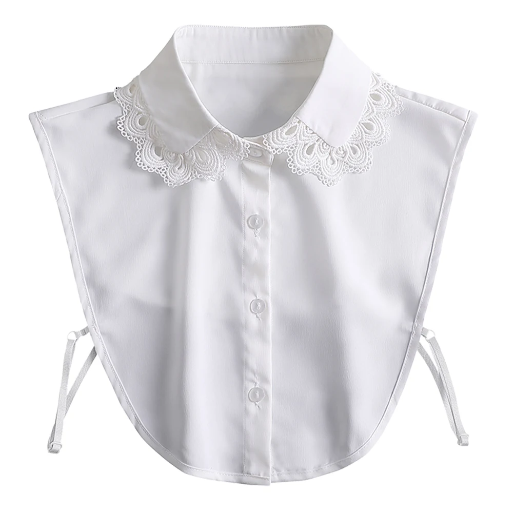 

1pc White Chiffon Fake Collar Detachable Half Shirt For Women Elegant Costume Accessories Party Wedding Wear
