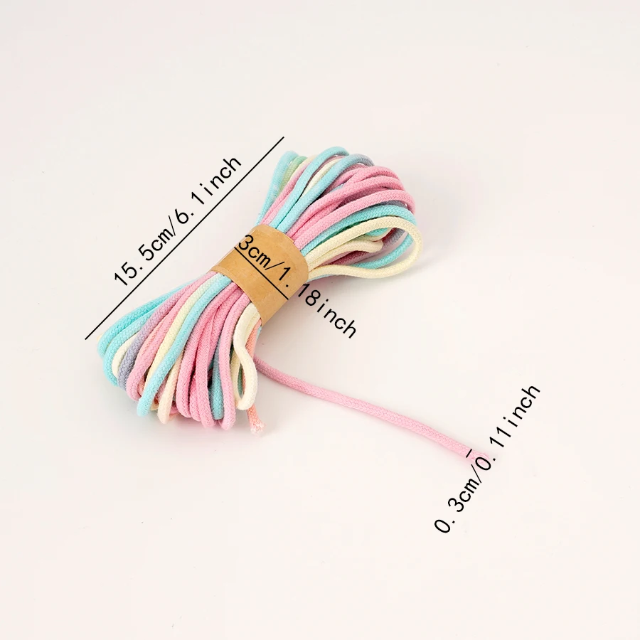 1 قطعة 3 مللي متر سميكة التدرج قوس قزح القطن حبل 10 متر الملونة حبل مضفر DIY بها بنفسك مجوهرات مكرميه أساور القلائد والحرف اليدوية