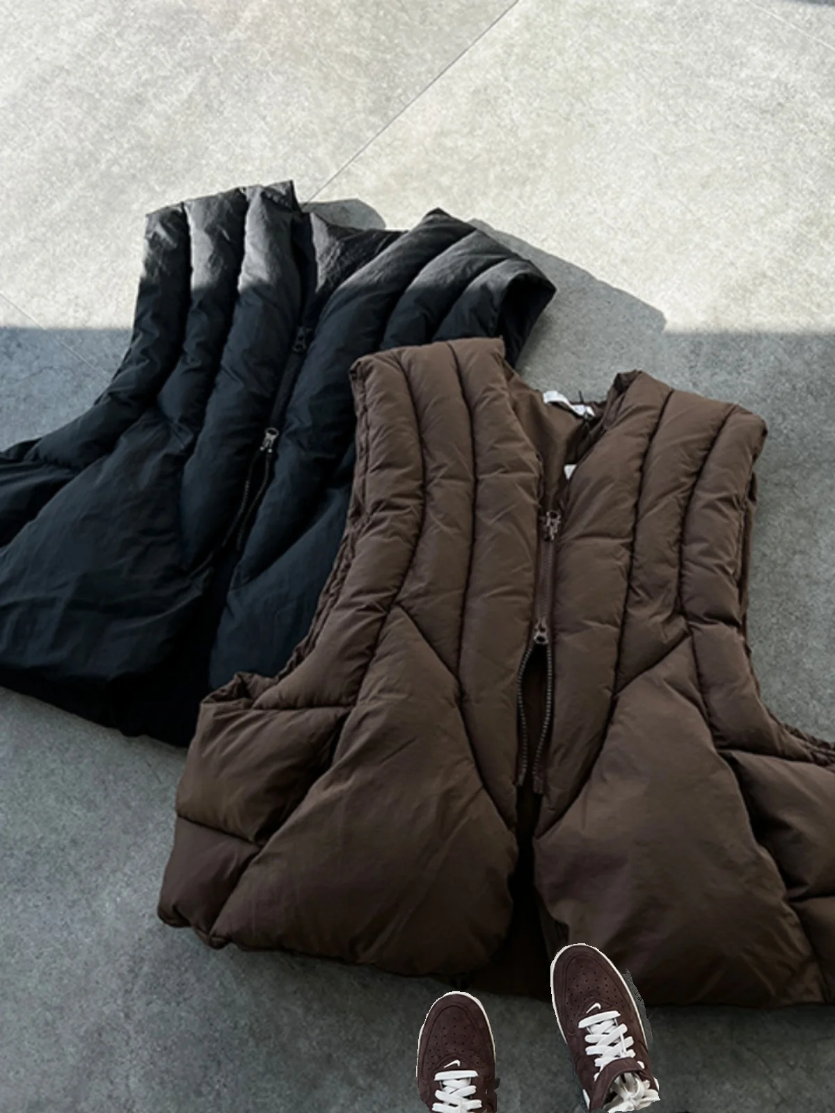 

Теплый хлопковый жилет ex, модный зимний молодежный повседневный жилет с застежкой-молнией High Street Deconstructed Vibe