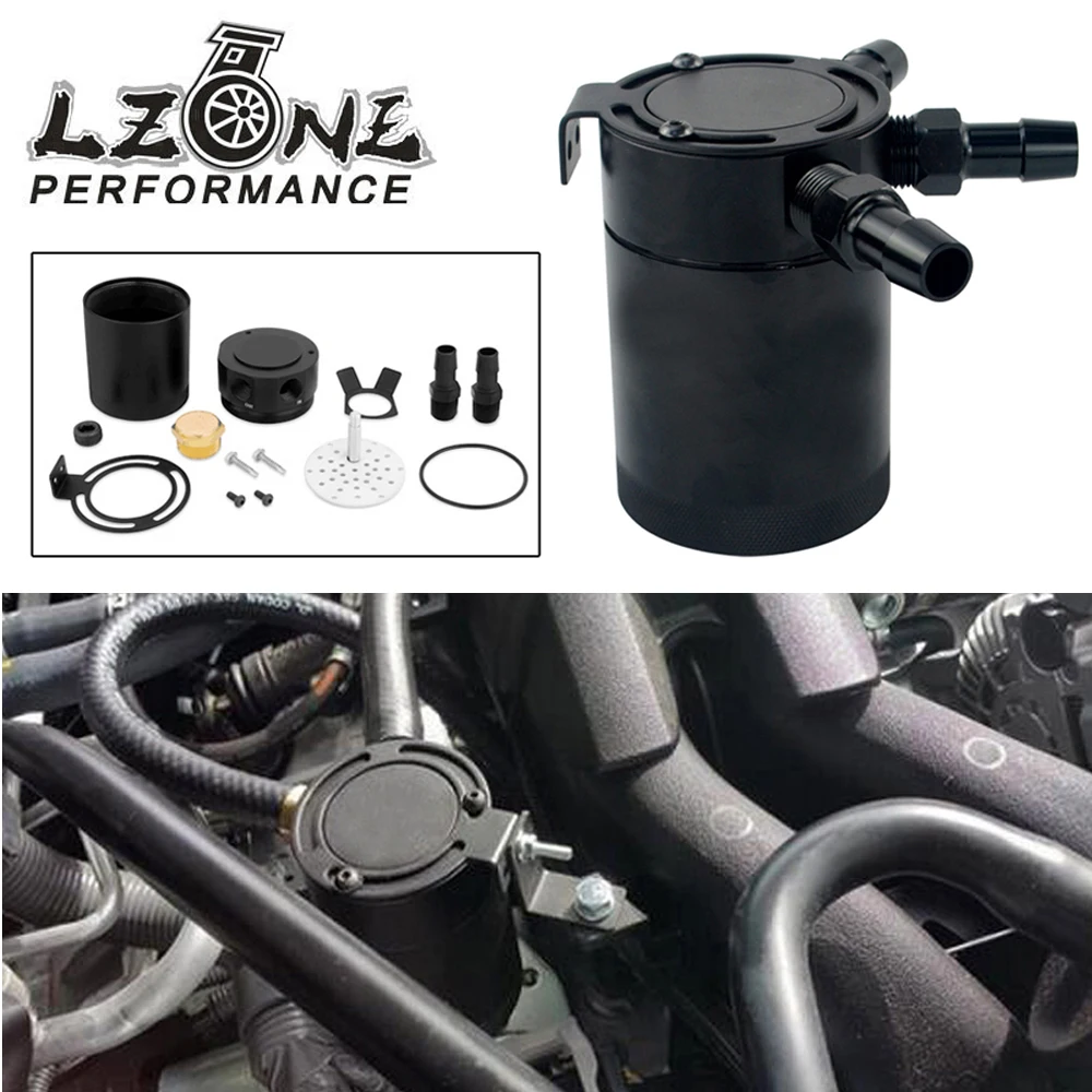 LZONE – UNIVESAL RACING BAFFLED 3-PORT ÖLFANG CAN / TANK / LUFTÖLFTEILER JR-TK66