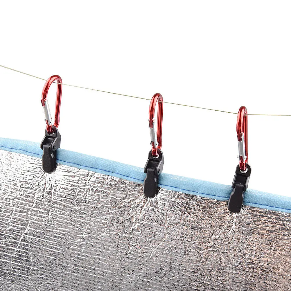 10Pcs Camping Tent Clips Windproof Teeth-Shaped Clamp Outdoor Canopy Shade Sail Tarpaulin Clamp Alligator Clip Secure Hardware