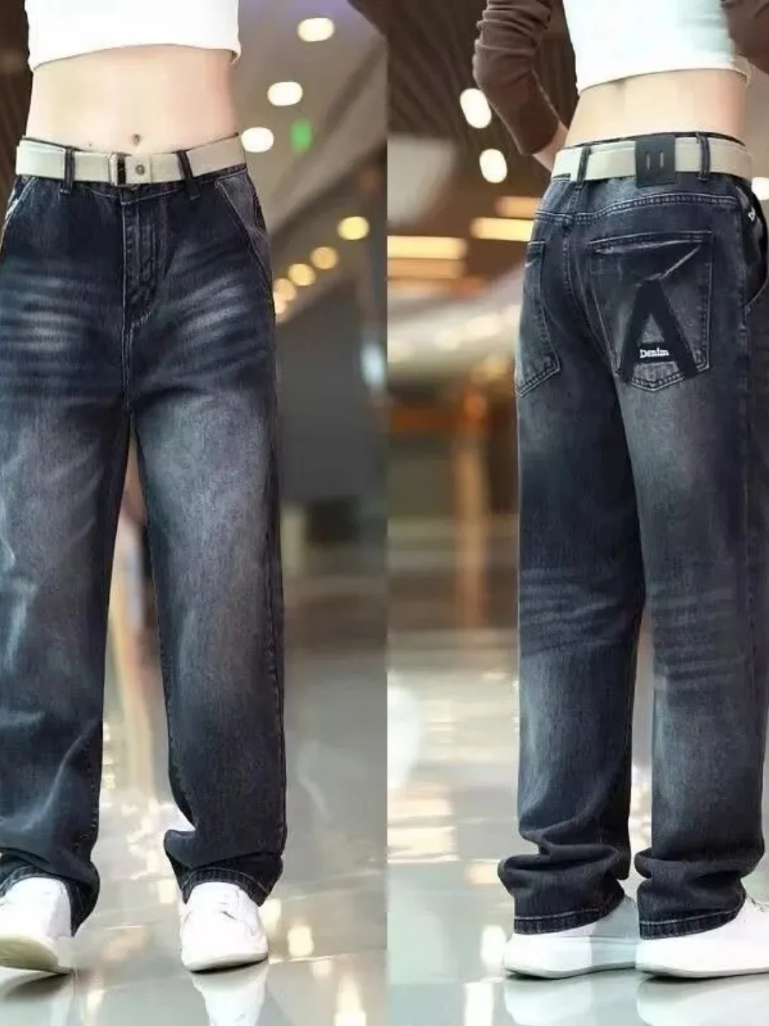 

Мужские повседневные джинсы прямого кроя, свободные рабочие брюки, износостойкие, для защиты труда, термостойкие, осенняя новинка