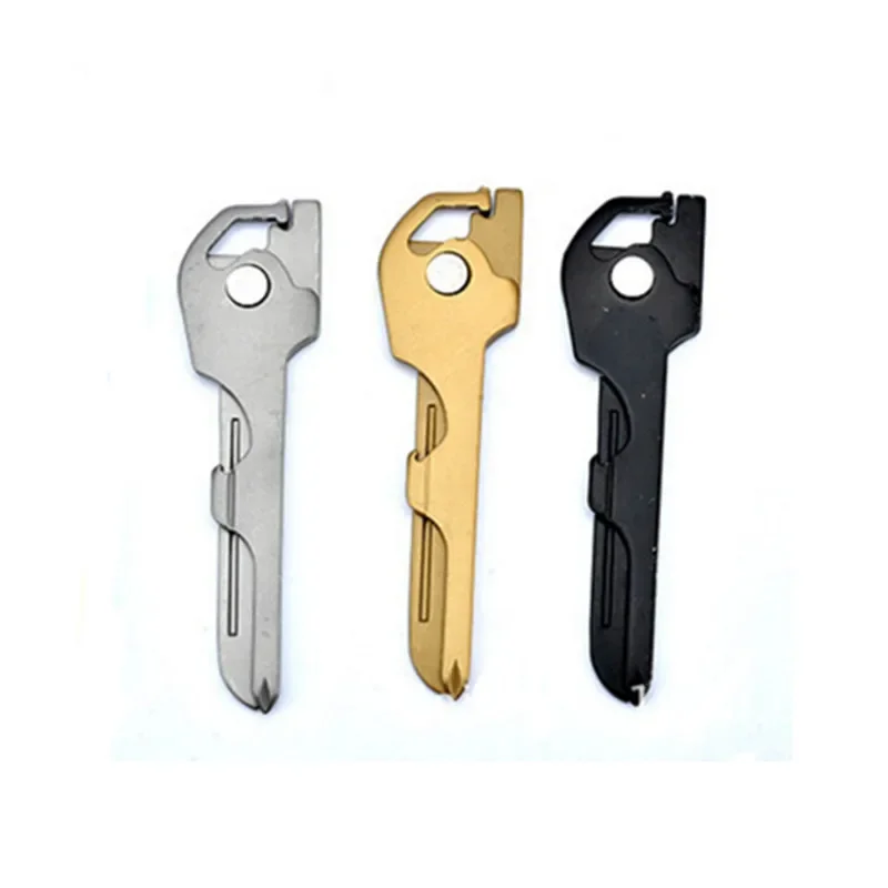 1PC 6 in 1 Tech Useful Multifunction Knife Utili-Key Key Chain Pendant Screwdriver Bottle Opener  Camping EDC Outdoor Tool