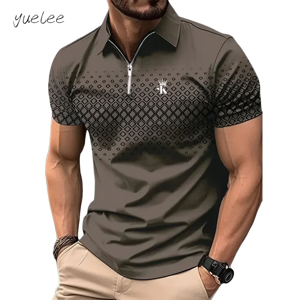 

Men Polo Short Sleeved Business Men Golf Polo Shirt Outdoor Casual Street Men's Clothing Summer 3D Print Polyester Fibre Men Top