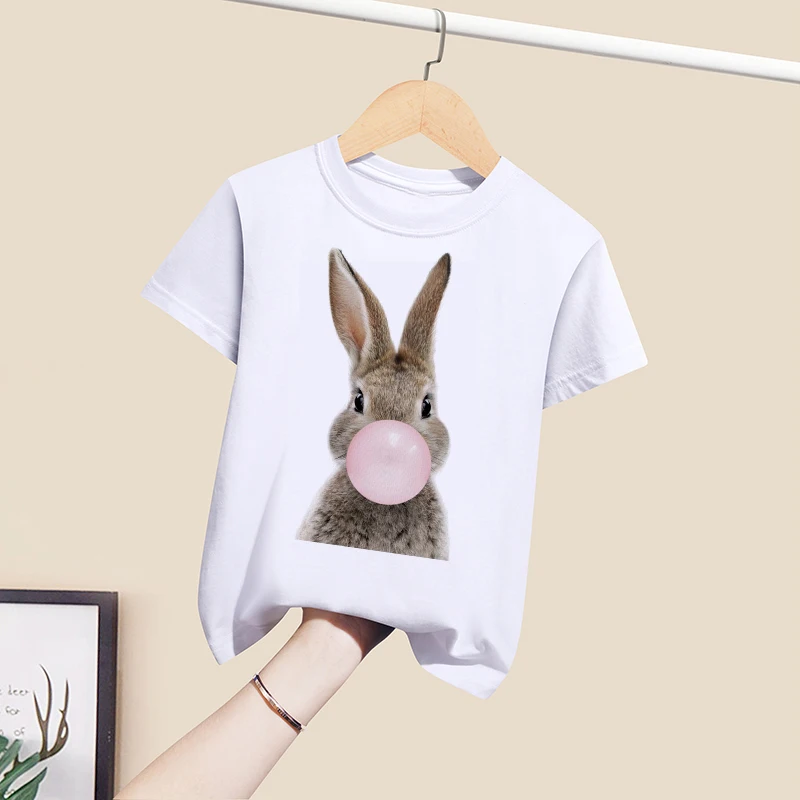 

Toddler Shirt 3t 4t 5t 6t 7t 8t 9t Rabbit Bubble Blowing Cartoon Girls Boys Tshirt Girl T Shirt Children Clothes Shirt Tops 4-6y