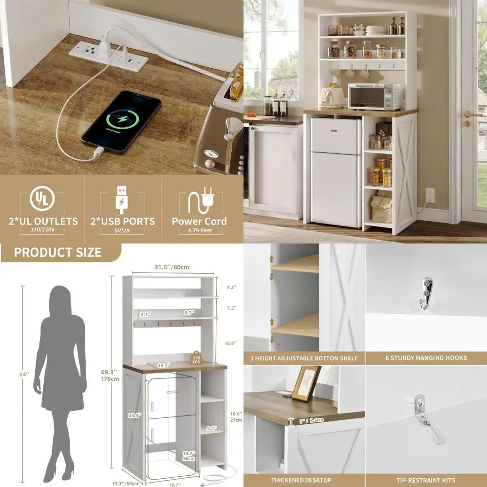 

Белый 6-уровневый мини-холодильник с розеткой для кухни, столовой, гостиной и офиса