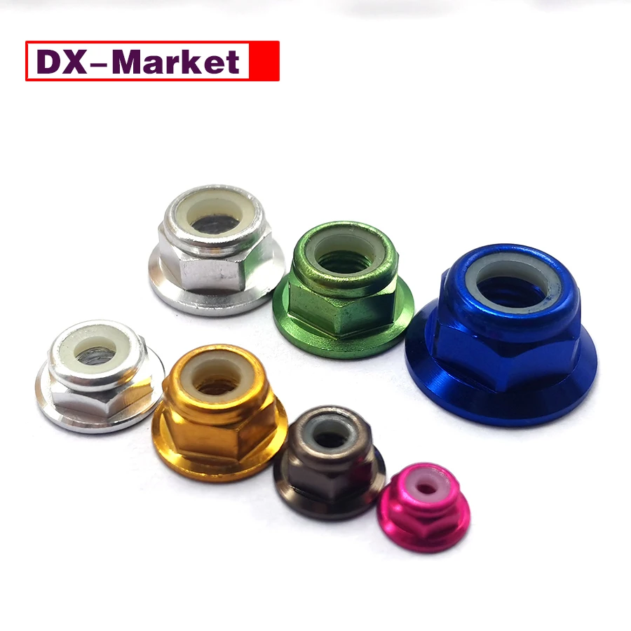 

6061 Aluminum Alloy Flange Nylon Lock Nut Kit ,Left-hand Thread Aluminum Nuts ,B064