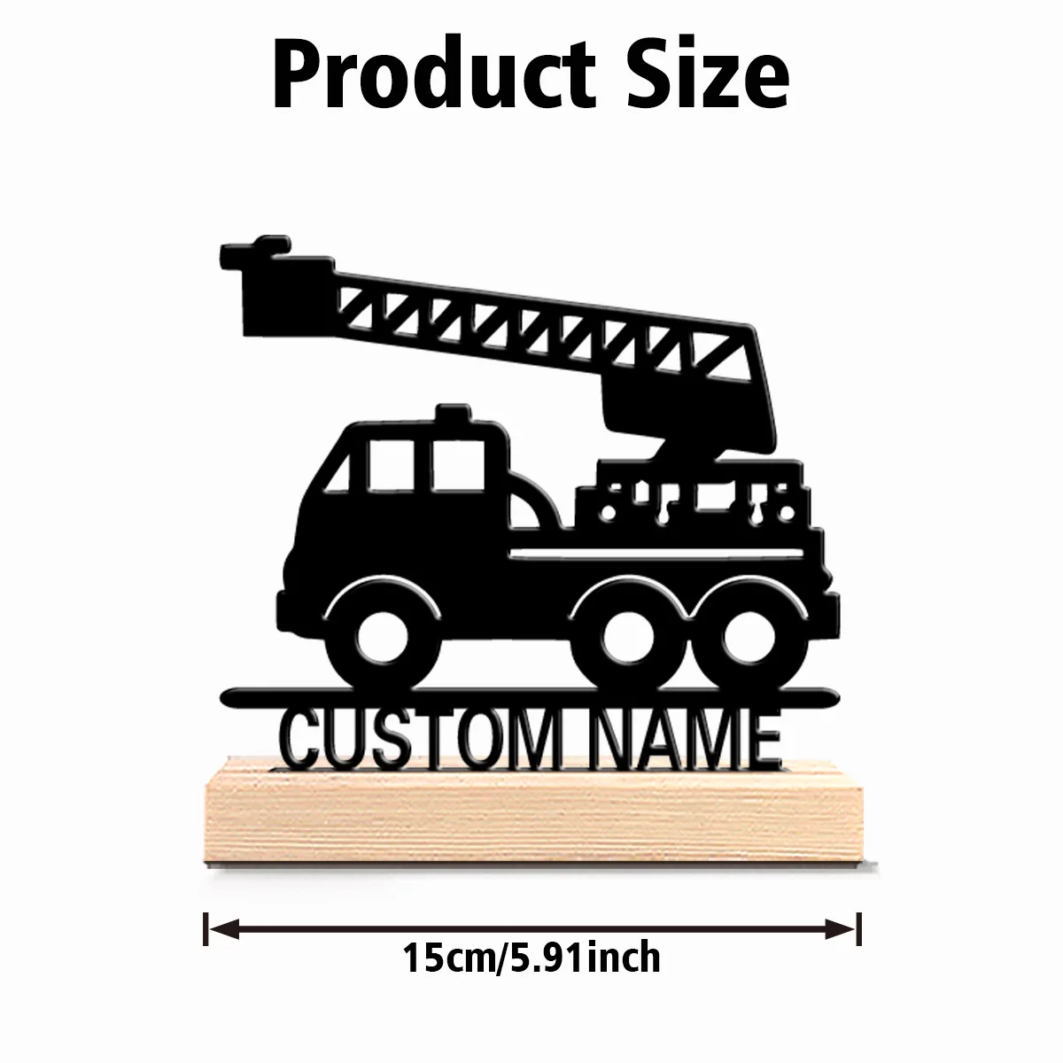 1pc New Design Personalized Custom Fire engine Metal Statues With Wooden Base Tabletop Decoration suitable for gifting to firefi