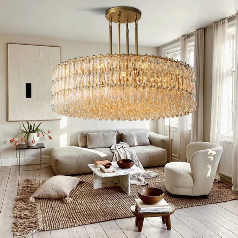 

Get This Wow Amber Glass Chandelier for Your Beautiful House Decoration Indoor Luxury Large American Ceiling Chandeliers Bronze