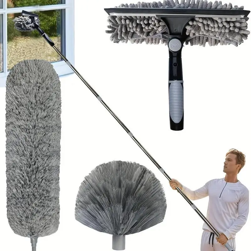 Spider Web Dusting Ceiling Stair Corner Remover Household Telescopic Tool Scalable Duster Microfiber Brush