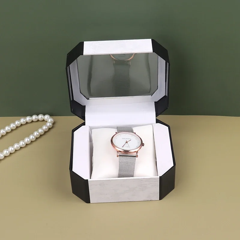 صندوق الساعة الراقية للرجال من الأكريليك صندوق عرض الساعات صندوق تخزين الساعات