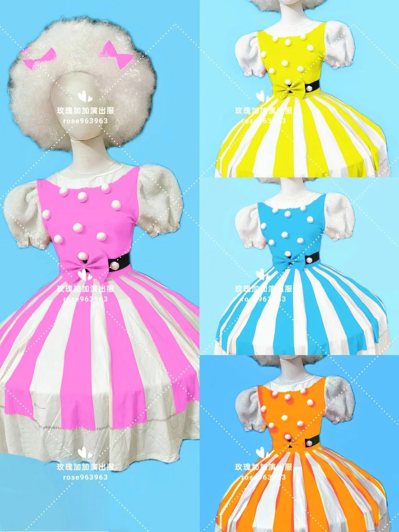 4 Style Clown Cosplay  Dancer Stage Wear Performance Costume Role Playing Team Tour Carnival Party Amusement Park Rave Outfit