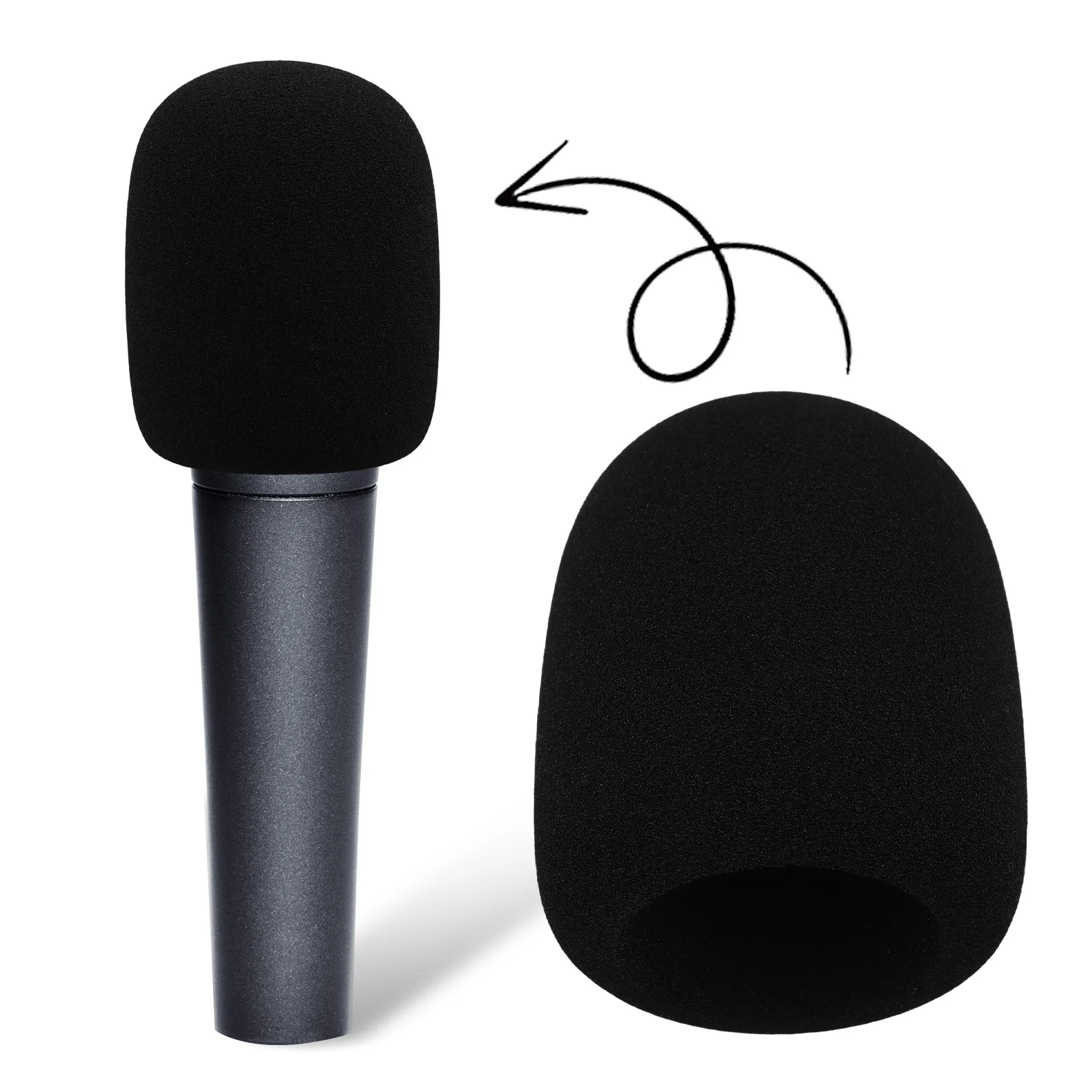 غطاء إسفنجي للميكروفون مقاوم للرياح، غطاء حماية ناعم وسميك، سهل التركيب، تصميم محمول، جودة صوت واضحة